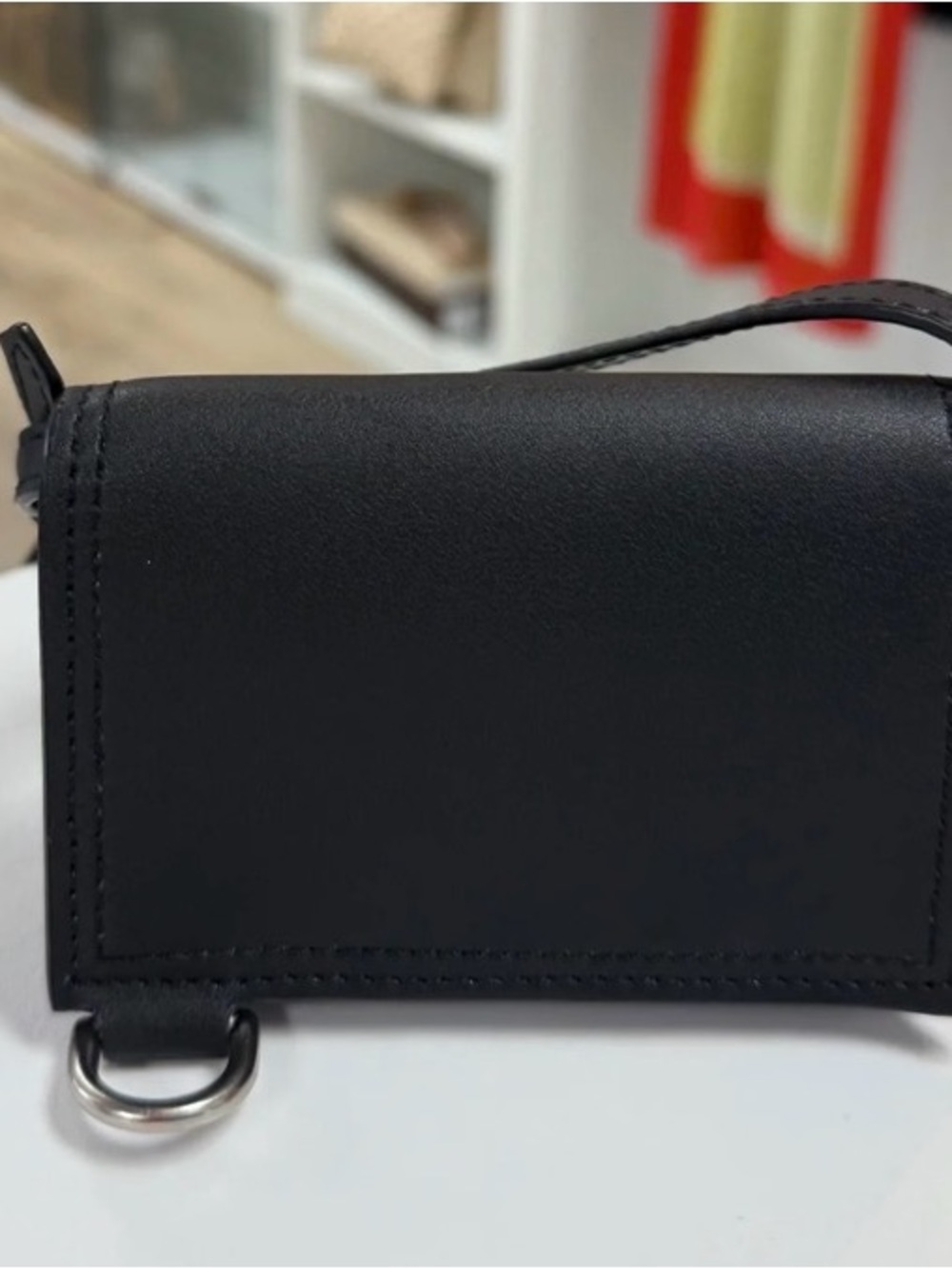 Jacquemus Le Porte Azur Black Leather Mini Shoulder Bag with Silver Logo - Picture 3 of 3